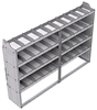 21-8558-4 Profiled back shelf unit 84"Wide x 15.5"Deep x 58"High with 4 shelves