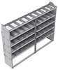 21-8563-5 Profiled back shelf unit 84"Wide x 15.5"Deep x 63"High with 5 shelves