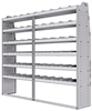 21-8572-6 Profiled back shelf unit 84"Wide x 15.5"Deep x 72"High with 6 shelves