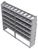 21-8572-6 Profiled back shelf unit 84"Wide x 15.5"Deep x 72"High with 6 shelves