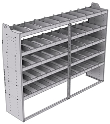 21-8863-5 Profiled back shelf unit 84"Wide x 18.5"Deep x 63"High with 5 shelves