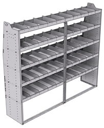 21-8872-5 Profiled back shelf unit 84"Wide x 18.5"Deep x 72"High with 5 shelves