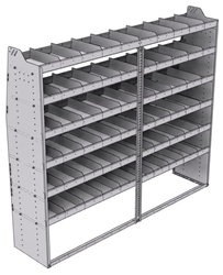 21-8872-6 Profiled back shelf unit 84"Wide x 18.5"Deep x 72"High with 6 shelves