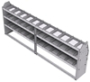 21-9336-3 Profiled back shelf unit 96"Wide x 13.5"Deep x 36"High with 3 shelves