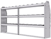 21-9348-3 Profiled back shelf unit 96"Wide x 13.5"Deep x 48"High with 3 shelves