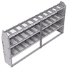 21-9348-3 Profiled back shelf unit 96"Wide x 13.5"Deep x 48"High with 3 shelves