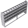 21-9348-4 Profiled back shelf unit 96"Wide x 13.5"Deep x 48"High with 4 shelves