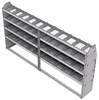 21-9348-4 Profiled back shelf unit 96"Wide x 13.5"Deep x 48"High with 4 shelves