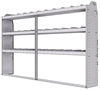 21-9358-3 Profiled back shelf unit 96"Wide x 13.5"Deep x 58"High with 3 shelves