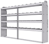 21-9358-4 Profiled back shelf unit 96"Wide x 13.5"Deep x 58"High with 4 shelves