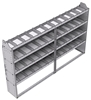 21-9358-4 Profiled back shelf unit 96"Wide x 13.5"Deep x 58"High with 4 shelves