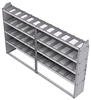 21-9358-4 Profiled back shelf unit 96"Wide x 13.5"Deep x 58"High with 4 shelves