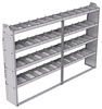 21-9363-4 Profiled back shelf unit 96"Wide x 13.5"Deep x 63"High with 4 shelves