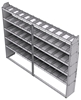 21-9372-5 Profiled back shelf unit 96"Wide x 13.5"Deep x 72"High with 5 shelves