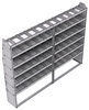 21-9372-6 Profiled back shelf unit 96"Wide x 13.5"Deep x 72"High with 6 shelves