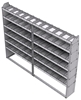 21-9372-6 Profiled back shelf unit 96"Wide x 13.5"Deep x 72"High with 6 shelves