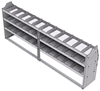 21-9536-3 Profiled back shelf unit 96"Wide x 15.5"Deep x 36"High with 3 shelves