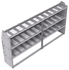 21-9548-3 Profiled back shelf unit 96"Wide x 15.5"Deep x 48"High with 3 shelves