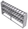 21-9548-3 Profiled back shelf unit 96"Wide x 15.5"Deep x 48"High with 3 shelves