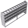 21-9548-4 Profiled back shelf unit 96"Wide x 15.5"Deep x 48"High with 4 shelves