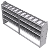 21-9548-4 Profiled back shelf unit 96"Wide x 15.5"Deep x 48"High with 4 shelves