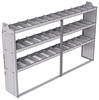 21-9558-3 Profiled back shelf unit 96"Wide x 15.5"Deep x 58"High with 3 shelves