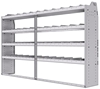 21-9558-4 Profiled back shelf unit 96"Wide x 15.5"Deep x 58"High with 4 shelves
