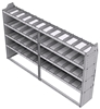 21-9558-4 Profiled back shelf unit 96"Wide x 15.5"Deep x 58"High with 4 shelves