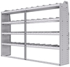 21-9563-4 Profiled back shelf unit 96"Wide x 15.5"Deep x 63"High with 4 shelves