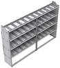 21-9563-4 Profiled back shelf unit 96"Wide x 15.5"Deep x 63"High with 4 shelves