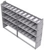 21-9563-4 Profiled back shelf unit 96"Wide x 15.5"Deep x 63"High with 4 shelves