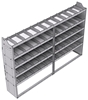 21-9563-5 Profiled back shelf unit 96"Wide x 15.5"Deep x 63"High with 5 shelves