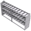 21-9848-3 Profiled back shelf unit 96"Wide x 18.5"Deep x 48"High with 3 shelves