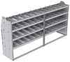 21-9848-4 Profiled back shelf unit 96"Wide x 18.5"Deep x 48"High with 4 shelves