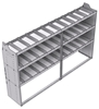 21-9858-3 Profiled back shelf unit 96"Wide x 18.5"Deep x 58"High with 3 shelves