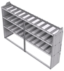 21-9858-3 Profiled back shelf unit 96"Wide x 18.5"Deep x 58"High with 3 shelves