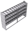 21-9858-4 Profiled back shelf unit 96"Wide x 18.5"Deep x 58"High with 4 shelves