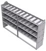 21-9858-4 Profiled back shelf unit 96"Wide x 18.5"Deep x 58"High with 4 shelves