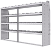 21-9863-4 Profiled back shelf unit 96"Wide x 18.5"Deep x 63"High with 4 shelves