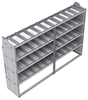 21-9863-4 Profiled back shelf unit 96"Wide x 18.5"Deep x 63"High with 4 shelves