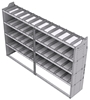 21-9863-4 Profiled back shelf unit 96"Wide x 18.5"Deep x 63"High with 4 shelves