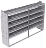 21-9863-5 Profiled back shelf unit 96"Wide x 18.5"Deep x 63"High with 5 shelves