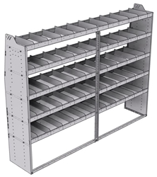 21-9872-5 Profiled back shelf unit 96"Wide x 18.5"Deep x 72"High with 5 shelves