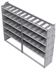 21-9872-5 Profiled back shelf unit 96"Wide x 18.5"Deep x 72"High with 5 shelves