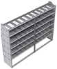 21-9872-6 Profiled back shelf unit 96"Wide x 18.5"Deep x 72"High with 6 shelves