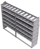 21-9872-6 Profiled back shelf unit 96"Wide x 18.5"Deep x 72"High with 6 shelves