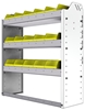 22-3136-3 Square back bin shelf unit 34.5"Wide x 11.5"Deep x 36"High with 3 shelves