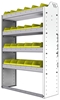 22-3148-4 Square back bin shelf unit 34.5"Wide x 11.5"Deep x 48"High with 4 shelves