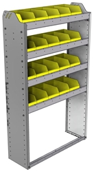 22-3158-4 Square back bin shelf unit 34.5"Wide x 11.5"Deep x 58"High with 4 shelves