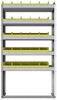22-3163-5 Square back bin shelf unit 34.5"Wide x 11.5"Deep x 63"High with 5 shelves